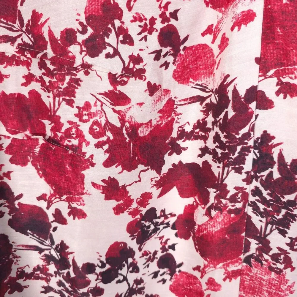 PERUVIAN CONNECTION Women's Shift Dress Plus 18 Sleeveless Floral Silk Linen‎